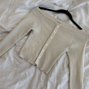 Chocolate Ribbed Knit Sweater